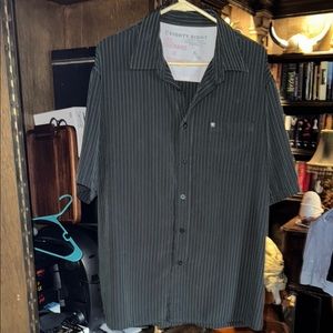 Eighty Eight Black Casual Button Down Shirt with Pinstripes